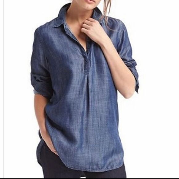 Gap Boyfriend Tencel Tunic Top - Picture 1 of 6